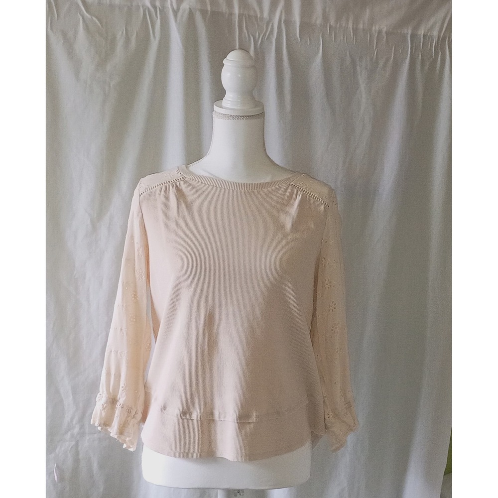 Bundle-3 White & Beige Bohemian Milkmaid Blouses Crochet Lacy Romantic Details L - Picture 8 of 16